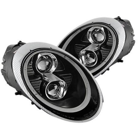 Spyder 2005-2009 Porsche 911 997 Black DRL Bar Projector LED Headlights 5080103